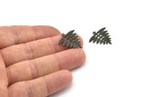 Siyah Yaprak Tılsımı, 1 Döngülü 10 Oksitlenmiş Siyah Pirinç Yaprak Tılsımı, Bulgular (21x20x0,60 mm) A4353 H0340