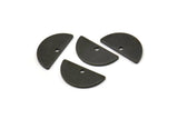 Semi Circle Pendant, 24 Oxidized Black Brass Semi Circle Blanks With 1 Hole (15x7.5x0.80mm) E122 H0820