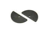 Semi Circle Pendant, 24 Oxidized Black Brass Semi Circle Blanks With 1 Hole (15x7.5x0.80mm) E122 H0820