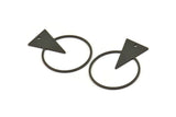 Siyah Yuvarlak Charm, 1 Delikli 6 Oksitlenmiş Siyah Pirinç Üçgen Charm, Bulgular (34x27x0,80 mm) A5657 H0840