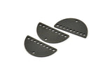 Yarım Daire Kolye, 10 Delikli 12 Oksitlenmiş Siyah Pirinç Yarım Daire Tılsım, Boşluklar (21x10,5x0,75 mm) BS 2081