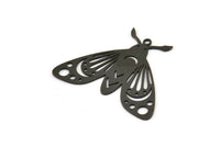 Black Butterfly Charm, 4 Oxidized Black Brass Butterfly Charms With 1 Loop, Earring Findings (26x35x0.60mm) A3838 H0970