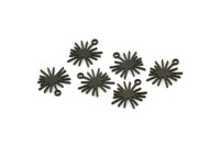 Siyah Güneş Tılsımı, 1 Döngülü 24 Oksitlenmiş Siyah Pirinç Güneş Tılsımı, Tılsım Kolye Uçları (13x12x0,60 mm) A3652