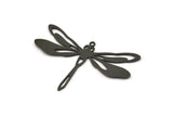 Black Dragonfly Charm, 4 Oxidized Black Brass Dragonfly Shaped Charms With 1 Loop, Pendants, Findings (31x48x0.60mm) A3302