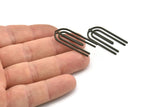 Siyah Saçaklı Tılsım, 1 Delikli 8 Oksitlenmiş Siyah Pirinç Saçaklı Tılsım, Bulgular (33x15x0,80 mm) A6472