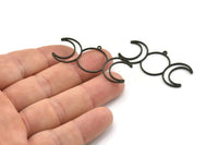 Siyah Ay Tılsımı, 1 Halkalı 8 Oksitlenmiş Siyah Pirinç Hilal Tılsımı, Bulgular (45x20x0,80 mm) A6343