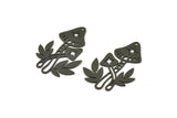 Black Mushroom Charm, 4 Oxidized Black Brass Mushroom Charms With 1 Hole, Charm Pendants (33x24x0.60mm) SMP0345 A6197