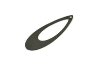 Siyah Damla Charm, 1 Delikli 6 Oksitlenmiş Siyah Pirinç Damla Charm, Küpeler, Bulgular (44x16x0,40 mm) A4196