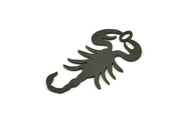 Siyah Akrep Charm, 1 Halkalı 6 Oksitlenmiş Siyah Pirinç Akrep Şekilli Charm, Charm Kolye Uçları (30x16x0,60 mm) A4929