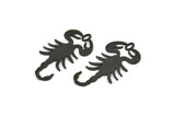 Siyah Akrep Charm, 1 Halkalı 6 Oksitlenmiş Siyah Pirinç Akrep Şekilli Charm, Charm Kolye Uçları (30x16x0,60 mm) A4929