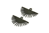 Black Sun Charm, 12 Oxidized Black Brass Sun Charms With 1 Loop, Findings (20x13x0.60mm) A4057