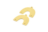 Gold Charm, 4 Gold Plated Brass, Gold Pendants, Charm Pendants, U Shaped Charms, Gold Semi Circle Charms With 3 Holes (20x16x0.60mm) A3222