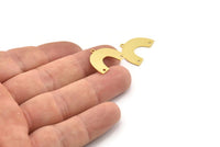 Gold Charm, 4 Gold Plated Brass, Gold Pendants, Charm Pendants, U Shaped Charms, Gold Semi Circle Charms With 3 Holes (20x16x0.60mm) A3222