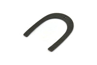 Black Geometric Charm, 2 Hammered Oxidized Black Brass U Shaped Pendants With 2 Holes, Charms, Findings (42x36x1mm) N0931