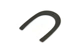 Black Geometric Charm, 2 Hammered Oxidized Black Brass U Shaped Pendants With 2 Holes, Charms, Findings (42x36x1mm) N0931