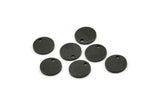 Black Cabochon Tag, 50 Oxidized Black Brass Cabochon Tags With 1 Hole, Stamping Tags (8x1mm) E078