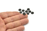 Black Cabochon Tag, 50 Oxidized Black Brass Cabochon Tags With 1 Hole, Stamping Tags (8x1mm) E078