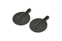Black Apple Charm, 2 Textured Oxidized Black Brass Apple  Charms, Earrings (32x24x1mm) N1245