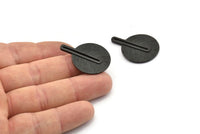 Black Apple Charm, 2 Textured Oxidized Black Brass Apple  Charms, Earrings (32x24x1mm) N1245