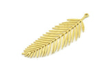 Brass Leaf Charm, Raw Brass Leaf Charms With 1 Loop, Leaf Earrings (50x18x0.80mm) SMP1542 A2992