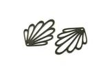 Siyah Yaprak Tılsımı, 1 Delikli 10 Oksitlenmiş Siyah Pirinç Yaprak Tılsımı, Tılsım Kolye Uçları (27,5x20x0,60 mm) A5047 H0196