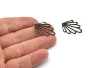Siyah Yaprak Tılsımı, 1 Delikli 10 Oksitlenmiş Siyah Pirinç Yaprak Tılsımı, Tılsım Kolye Uçları (27,5x20x0,60 mm) A5047 H0196