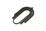 Siyah Oval Charm, 1 Halkalı 2 Oksitlenmiş Siyah Pirinç Oval Charm, Küpe Charm'ları (40x24x0,80 mm) SMP1035 A6891