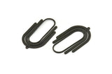 Siyah Oval Charm, 1 Halkalı 2 Oksitlenmiş Siyah Pirinç Oval Charm, Küpe Charm'ları (40x24x0,80 mm) SMP1035 A6891