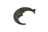 Siyah Ay Tılsımı, 1 Halkalı 2 Oksitlenmiş Siyah Pirinç Hilal Tılsımı (32x1,2 mm) N1512