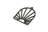 Siyah Güneş Tılsımı, 1 Halkalı 8 Oksitlenmiş Siyah Pirinç Güneş Şekilli Tılsım, Tılsım Kolye Uçları, Bulgular (26x22x0,60 mm) A5227 H0303