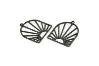 Siyah Güneş Tılsımı, 1 Halkalı 8 Oksitlenmiş Siyah Pirinç Güneş Şekilli Tılsım, Tılsım Kolye Uçları, Bulgular (26x22x0,60 mm) A5227 H0303