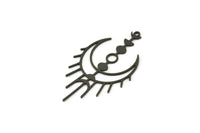 Siyah Ay Tılsımı, 1 Döngülü 8 Oksitlenmiş Siyah Pirinç Hilal Tılsımı, Bulgular (41x24x0,60 mm) SMP0273 A6894 Q0477