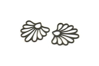 Siyah Çiçek Tılsımı, 24 Oksitlenmiş Siyah Pirinç Çiçek Tılsımı, Tılsım Kolye Uçları, Bulgular (19x19x0,60 mm) A4943 Q0681