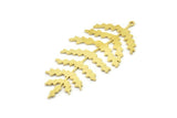 Brass Leaf Charm, Raw Brass Leaf Charms With 1 Loop, Leaf Earrings (60x29x0.80mm) SMP1577