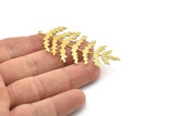 Brass Leaf Charm, Raw Brass Leaf Charms With 1 Loop, Leaf Earrings (60x29x0.80mm) SMP1577