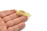 Brass Leaf Charm, Raw Brass Leaf Charms With 1 Loop, Leaf Earrings (52x21x0.80mm) SMP1578