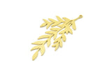 Brass Leaf Charm, Raw Brass Leaf Charms With 1 Loop, Leaf Earrings (55x32x0.80mm) SMP1547