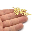 Brass Leaf Charm, Raw Brass Leaf Charms With 1 Loop, Leaf Earrings (55x32x0.80mm) SMP1547