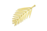 Brass Leaf Charm, Raw Brass Leaf Charms With 1 Loop, Leaf Earrings (52x26x0.80mm) SMP1576