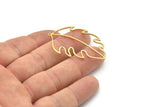 Brass Leaf Charm, Raw Brass Leaf Charms With 1 Loop, Leaf Earrings (47x29x0.80mm) SMP1609