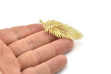 Brass Leaf Charm, Raw Brass Leaf Charms With 1 Loop, Leaf Earrings (50x22x0.80mm) SMP1587