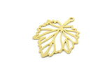 Brass Leaf Charm, Raw Brass Leaf Charms With 1 Loop, Leaf Earrings (30x24x0.60mm) SMP1575
