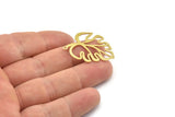 Brass Leaf Charm, Raw Brass Leaf Charms With 1 Loop, Leaf Earrings (30x25x0.60mm) SMP1572