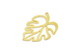 Brass Leaf Charm, Raw Brass Leaf Charms With 1 Loop, Leaf Earrings (30x25x0.60mm) SMP1572
