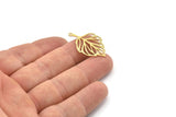 Brass Leaf Charm, Raw Brass Leaf Charms With 1 Loop, Leaf Earrings (30x19x0.60mm) SMP1590