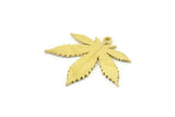 Brass Leaf Charm, Raw Brass Leaf Charms With 1 Loop, Leaf Earrings (23x27x0.80mm) SMP1545