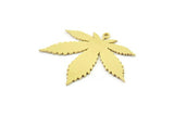Brass Leaf Charm, Raw Brass Leaf Charms With 1 Loop, Leaf Earrings (30x36x0.80mm) SMP1552
