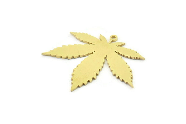 Brass Leaf Charm, Raw Brass Leaf Charms With 1 Loop, Leaf Earrings (30x36x0.80mm) SMP1552