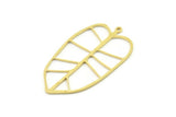 Brass Leaf Charm, Raw Brass Leaf Charms With 1 Loop, Leaf Earrings (43x25x0.80mm) SMP1554 A3928