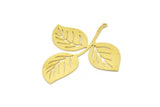 Brass Leaf Charm, Raw Brass Leaf Charms With 1 Hole, Leaf Earrings (50x47x0.60mm) SMP1604